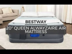 Bestway Alwayzaire Tough Guard Air Mattress Queen 20 With Built-In Dual Pump And Antimicrobial Coating Outlet