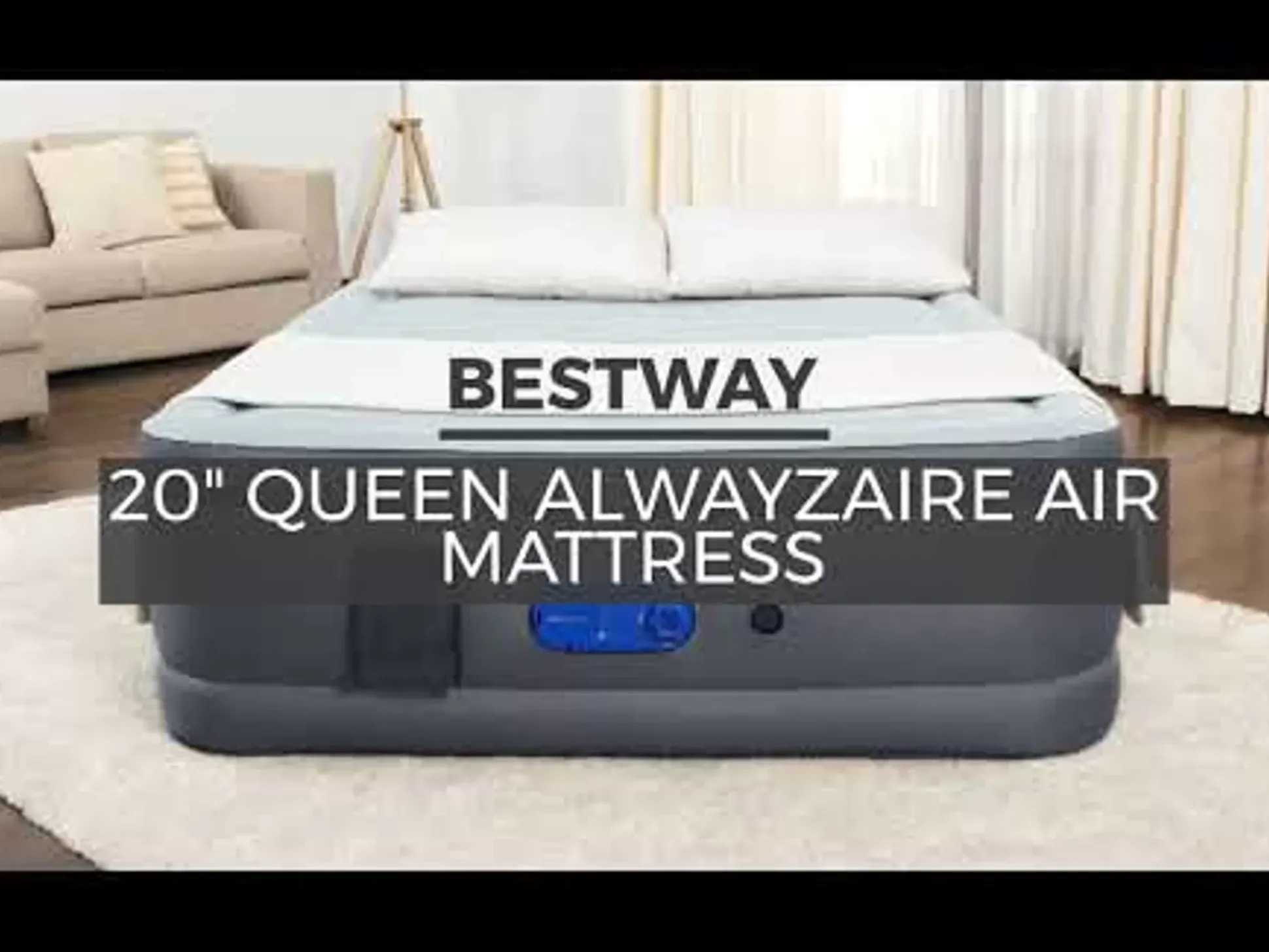 Bestway Alwayzaire Tough Guard Air Mattress Queen 20 With Built-In Dual Pump And Antimicrobial Coating Outlet
