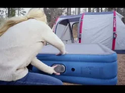 Bestway Alwayzaire Tough Guard Air Mattress Queen 20 With Built-In Dual Pump And Antimicrobial Coating Outlet