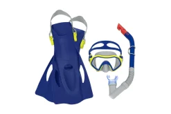Bestway Crusader Dark Blue Unisex Youth Snorkel Set With Fins, Ages 7+ Shop