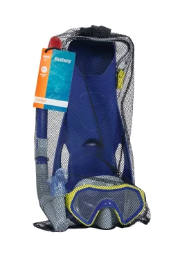 Bestway Crusader Dark Blue Unisex Youth Snorkel Set With Fins, Ages 7+ Shop