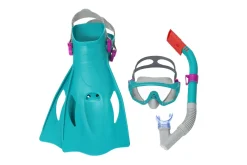 Bestway Spark Wave Teal Unisex Adult Snorkel Set With Fins, Ages 14+ Fashion