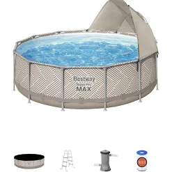 Bestway Steel Pro Max 13' X 42 Round Above Ground Pool Set With Canopy Flash Sale
