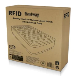 Bestway Tritech Air Mattress Queen 15 With Built-In Ac Pump Included And Antimicrobial Coating Store