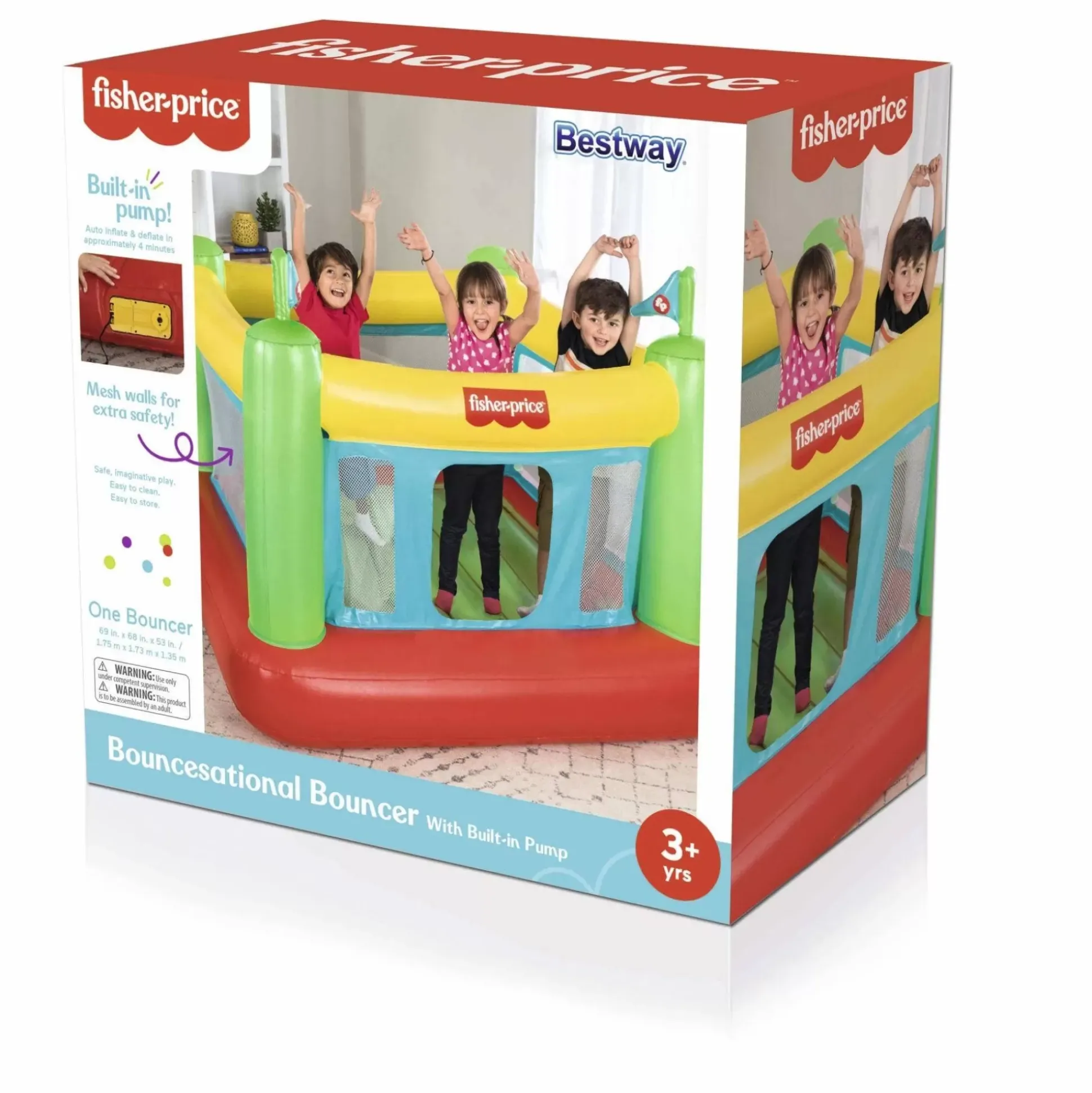 Bestway Fisher Price 69'' X 68'' X 53'' Bouncesational Indoor Bouncer With Built-In Pump Online