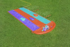 Bestway H2Ogo! 16' Triple Water Slide With Sponge Soakers Toys And Three Riders Outlet