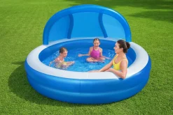 Bestway H2Ogo! 7'11 X 55 Summer Days Inflatable Round Kiddie Pool With Uv Careful Sunshade Sale