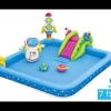 Bestway H2Ogo! Little Astronaut Square Inflatable Kiddie Pool Play Center With Slide Outlet