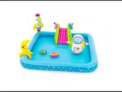 Bestway H2Ogo! Little Astronaut Square Inflatable Kiddie Pool Play Center With Slide Outlet