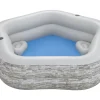 Bestway H2Ogo! Truprint Stone 7'X 6'9 X 21 Soft Sided Inflatable Family Kiddie Pool Hot