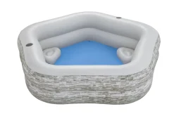 Bestway H2Ogo! Truprint Stone 7'X 6'9 X 21 Soft Sided Inflatable Family Kiddie Pool Hot