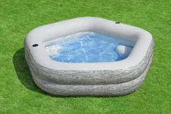 Bestway H2Ogo! Truprint Stone 7'X 6'9 X 21 Soft Sided Inflatable Family Kiddie Pool Hot