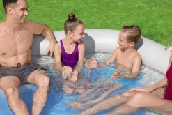 Bestway H2Ogo! Truprint Stone 7'X 6'9 X 21 Soft Sided Inflatable Family Kiddie Pool Hot