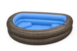 Bestway H2Ogo! Truprint Wicker 7'7 X 70 X 21 Soft Sided Inflatable Family Kiddie Pool Clearance