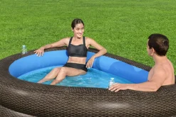 Bestway H2Ogo! Truprint Wicker 7'7 X 70 X 21 Soft Sided Inflatable Family Kiddie Pool Clearance