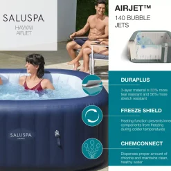 Bestway Saluspa Hawaii Airjet Inflatable Hot Tub Spa 4-6 Person Discount