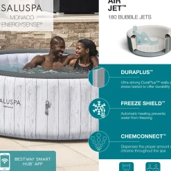 Bestway Saluspa Monaco Energysense Smart Signature Airjet Inflatable Hot Tub With App-Control 5-7 Person Online